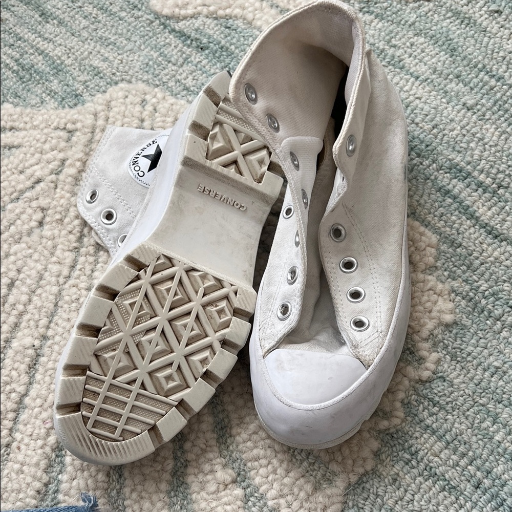 Converse Women's White Platform Sneakers - Picture 2 of 5